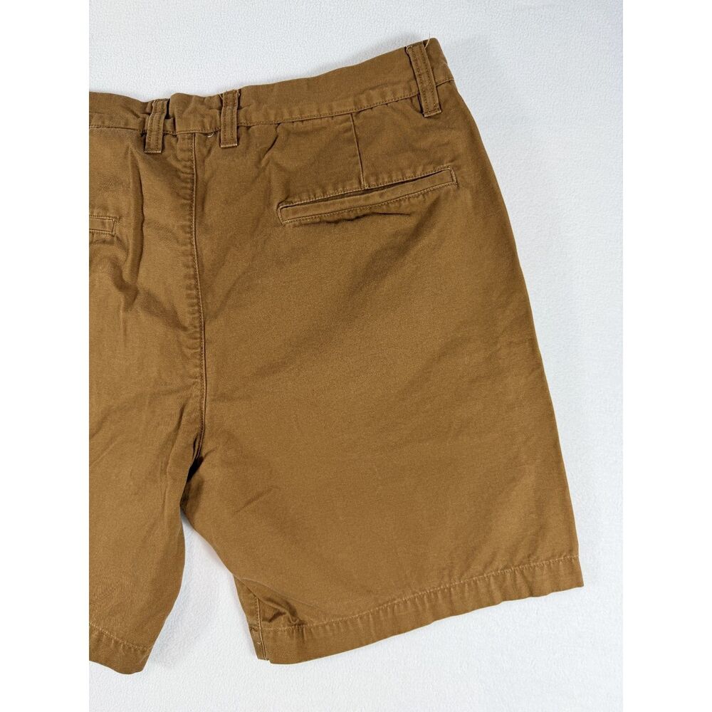H&M L.O.G.G. Men's Chino Shorts Size 34 Brown 100% Cotton Flat Front - Picture 12 of 15